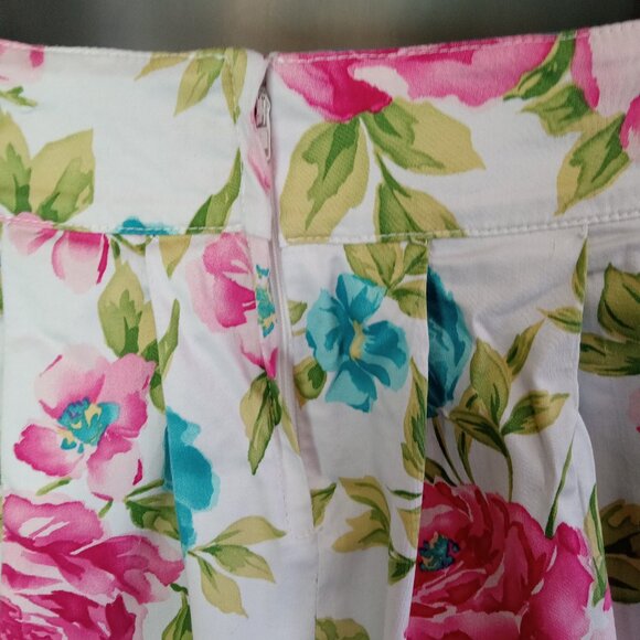 Le Chateau Size 7/8 Cotton Flower Floral White Pink Blue Peony Y2K Vintage Med - Picture 10 of 14